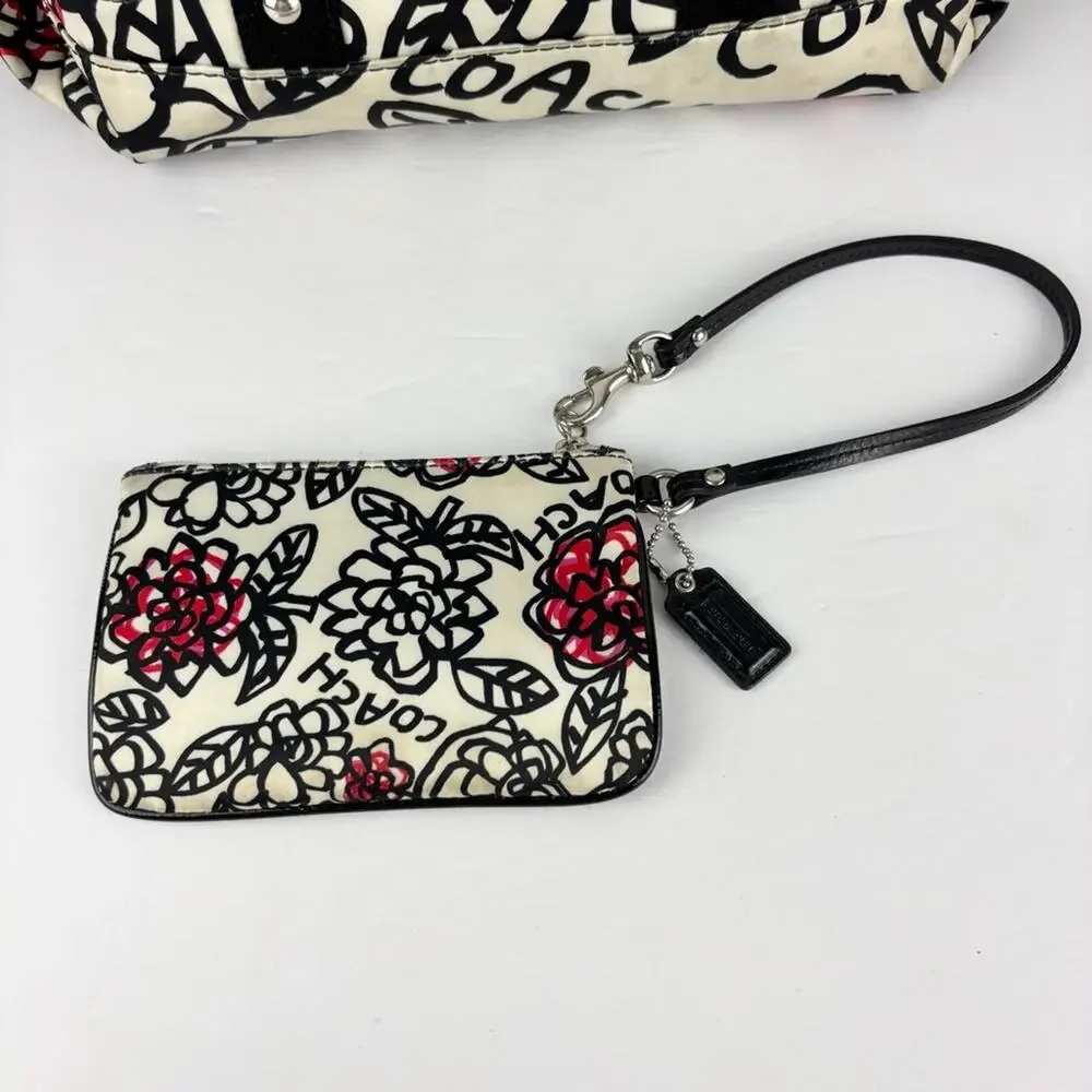Coach Poppy Daisy Floral Graffiti Bag & Wristlet